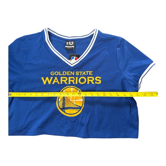 Golden State Warriors Womens Blue Cropped Jersey Shirt NBA Fan Gear - Picture 4 of 5